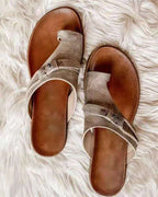 Damen Komfortable Zehentrenner-Sandalen mit raffiniertem Riemendesign R&B