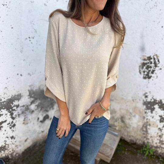 Damen lässige Bluse mit strukturiertem Stoff R&B