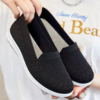 Damen Bequeme Slip-On Sneakers mit atmungsaktivem Strickdesign R&B