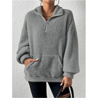 Damen Fleece-Pullover mit hohem Kragen R&B