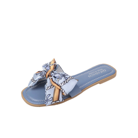 Damen Slide-Pantoletten mit dekorativem Schleifen-Design R&B
