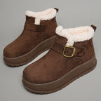 Damen Winterstiefel mit hochwertigem Fleece-Innenfutter und modischer Schnalle R&B