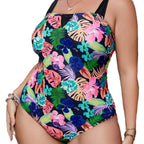 Damen Einteiliger Badeanzug mit floralen Akzenten R&B