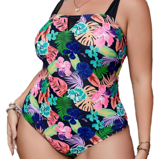 Damen Einteiliger Badeanzug mit floralen Akzenten R&B