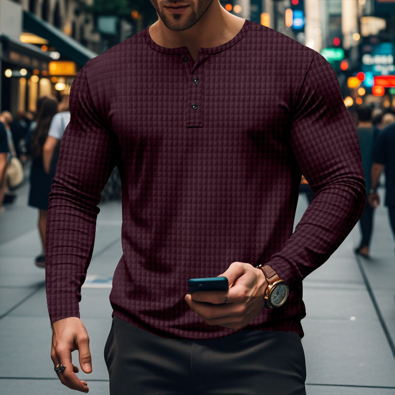 Herren langärmliges Oberteil mit strukturiertem Design R&B