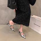 Damen elegante Slingback Pumps mit modischem Schnallen-Design R&B