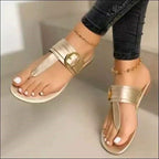 Damen Stilvolle Zehentrenner-Sandalen mit modischem Schnallen-Detail R&B