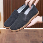 Damen bequeme Slip-On Schuhe aus Cord mit rutschfester Sohle R&B
