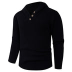 Herren Strickpullover mit hochabschließendem Kragen und Knopfdetails R&B