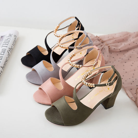 Damen elegante Riemchen-Pumps mit goldenen Akzenten Heidi Mode