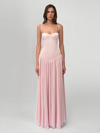 Damen nan modellierendes Bustier-Abendkleid mit vorgeformter Miederkonstruktion und weitfallendem Chiffon-Tellerrock R&B