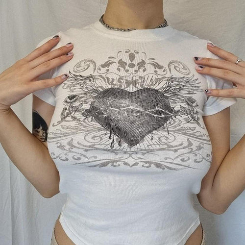 Damen T-Shirt mit kunstvollem Herz-Design R&B