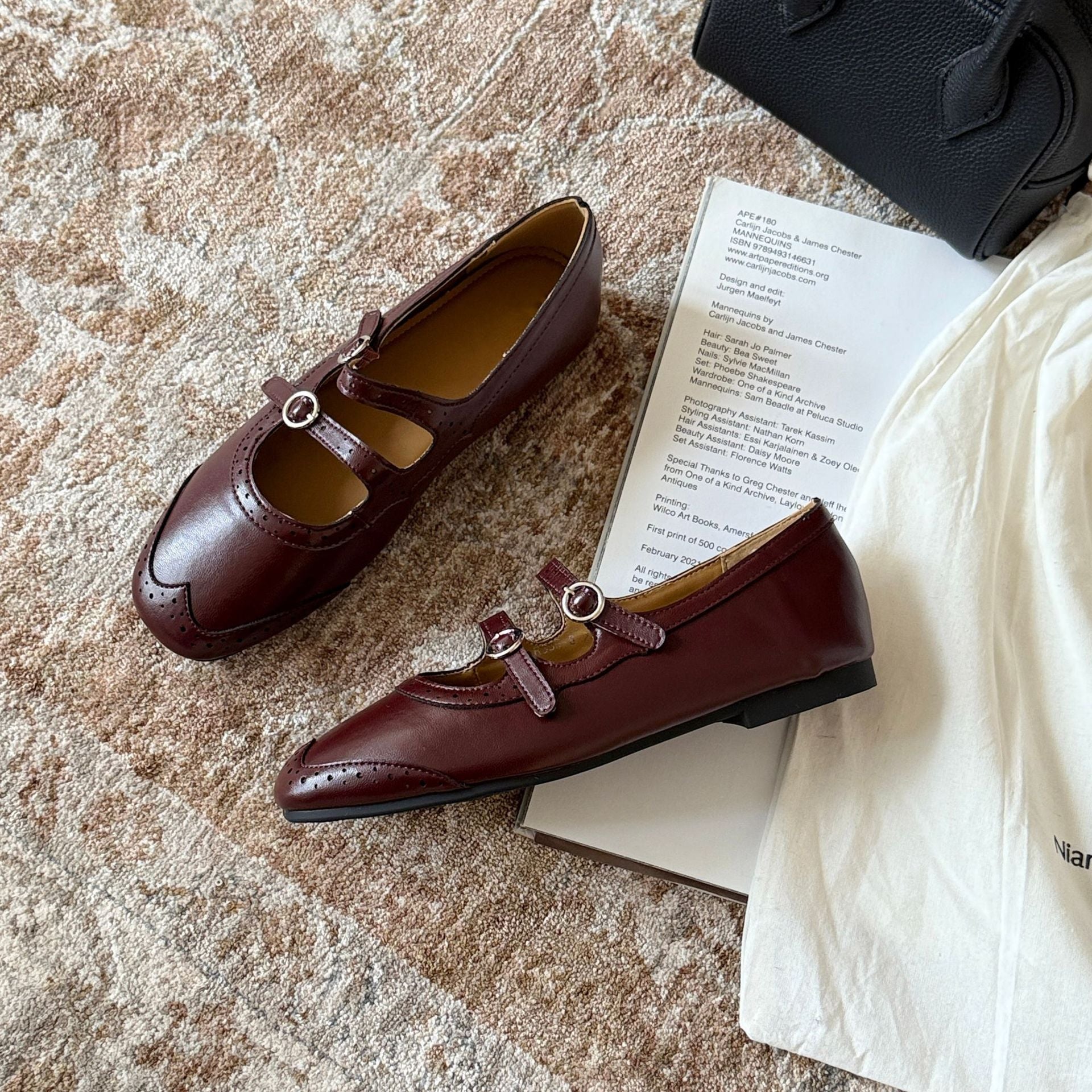Damen Elegante Mary Jane Ballerinas mit modischen Riemchen und dekorativen Schnallen R&B