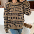Damen Strickpullover mit modernem geometrischem Muster R&B