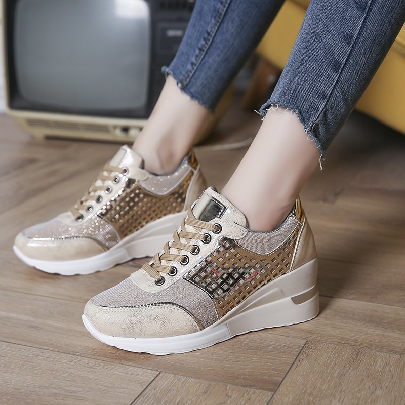 Damen Sneaker mit Leopard-Print und atmungsaktiver Mesh-Oberfläche R&B