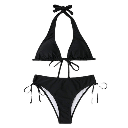 Damen Triangel-Bikini mit verstellbaren Trägern und seitlichem Bindeband R&B