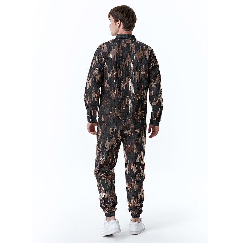 Herren Designer-Jogginganzug mit glitzerndem Muster