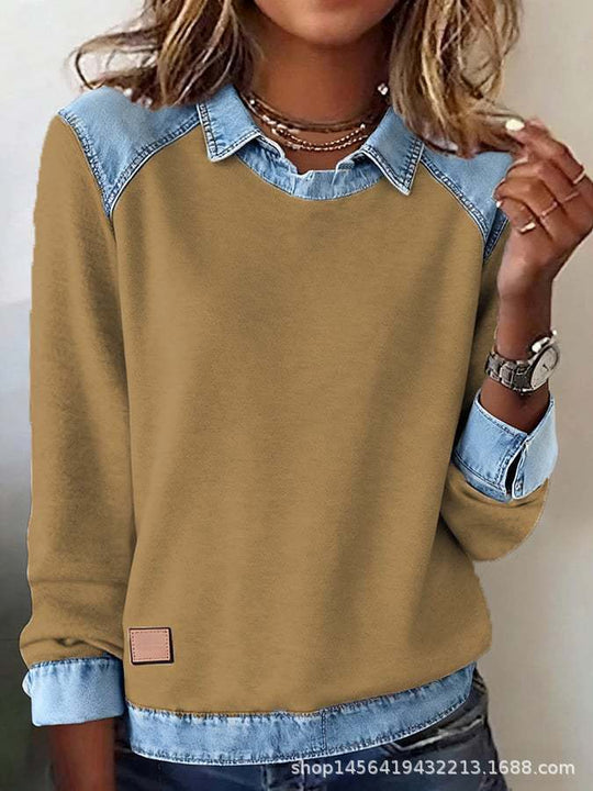 R&B | Sweatshirt mit Kontrast Einsätzen