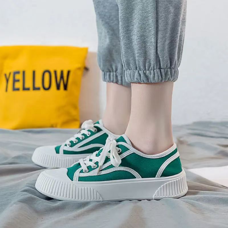Damen lässige Stoff-Sneaker mit kontrastierendem Design R&B