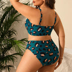 Damen Bikini-Set mit Hohem Taillenbund und Raffinierten Rüschendetails R&B