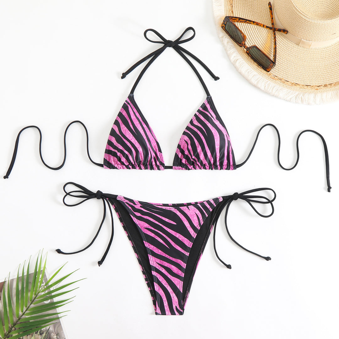 Damen Triangel-Bikini-Set mit trendigem Animal-Print R&B