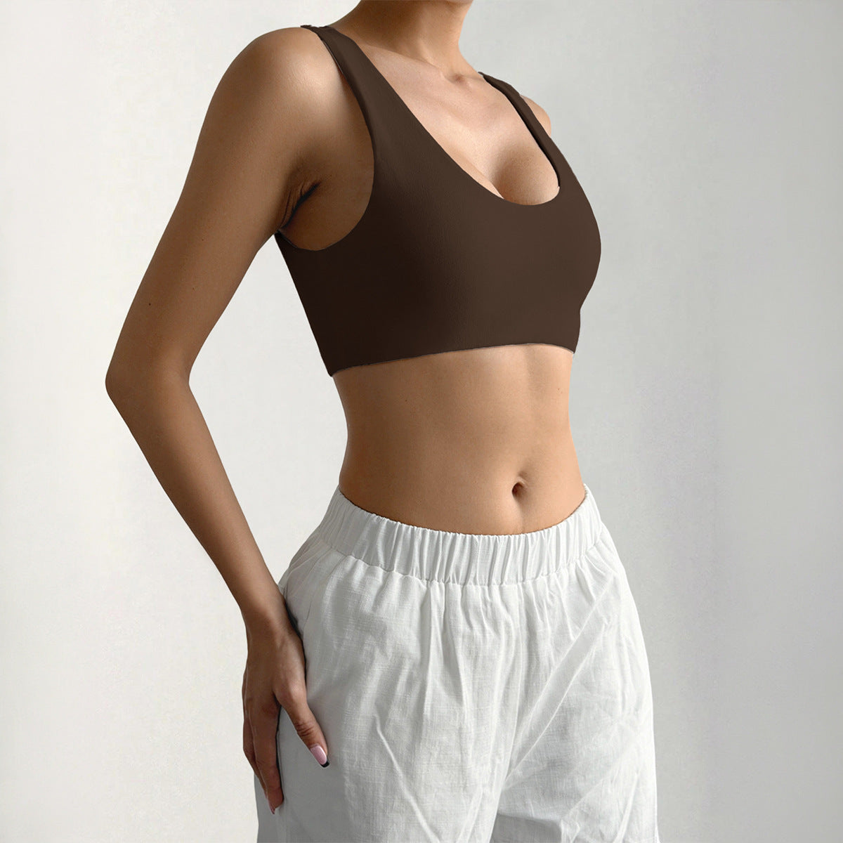 Damen Sport-Bustier mit bequemen breiten Trägern und elastischem Schnitt R&B