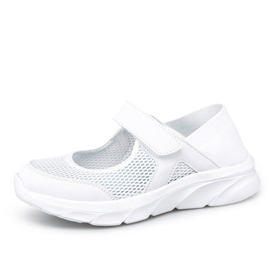 Damen nan Komfort-Riemchen-Sneaker mit Klettverschluss nahtlosem Strickschaft und dämpfender Leichtsohle R&B