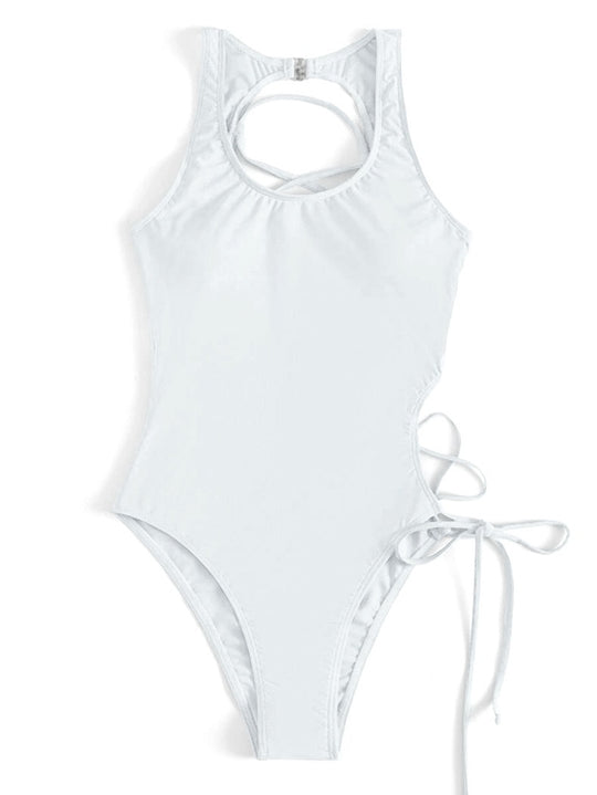 Damen Sportlicher Einteiler Badeanzug mit raffinierten Cut-Out-Details R&B