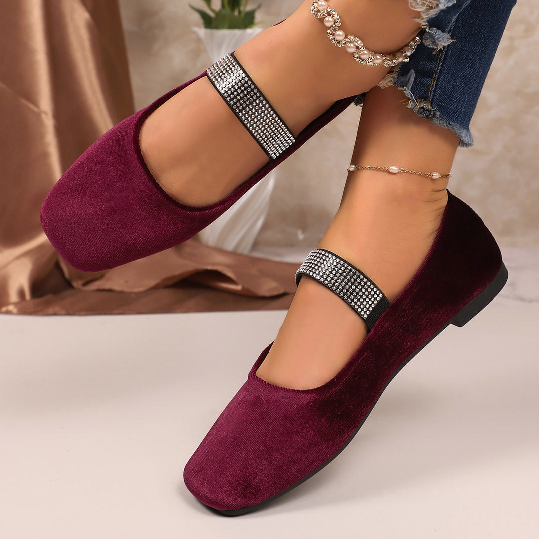 Damen Ballerinas mit glamourösem Riemchen und glitzerndem Schmuckdetail R&B