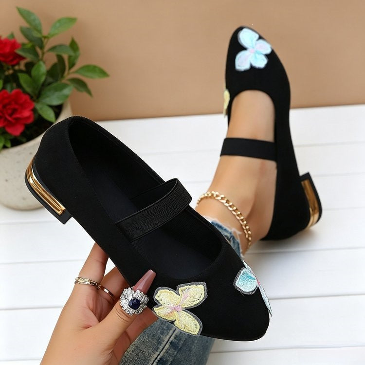 Damen elegante Ballerinas mit floralem Applikationsdesign R&B