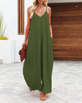 Damen Smarter Jumpsuit mit tiefem V-Ausschnitt und Seitentaschen R&B