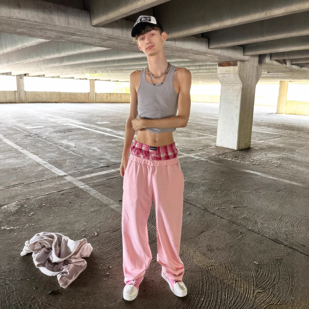 Damen nan lässige Jersey-Loungehose mit elastischem Bund und weitem Bein R&B