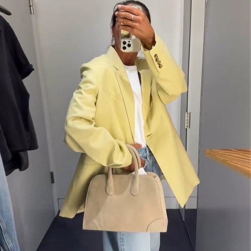 Damen lässiger Leinenblazer R&B