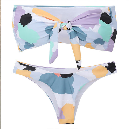 Damen Bikini-Set mit stilvollem Knotendesign und hohem Beinausschnitt R&B