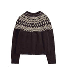 Damen Strickjacke mit traditionellem Norwegermuster R&B