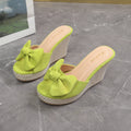 Damen Wedge-Pantoletten mit kreativem Schleifen-Design und verstellbarem Riemen R&B