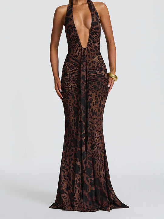 Damen Elegantes Wickelkleid mit tiefem V-Ausschnitt und raffiniertem Faltenwurf R&B