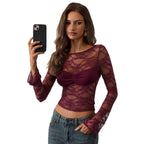 Damen nan tailliertes Spitzenoberteil mit integriertem Bustier und geraffter Brustpartie R&B