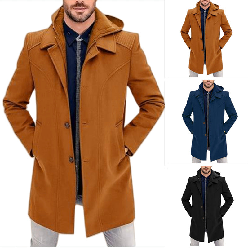 Herren eleganter Übergangsmantel mit paspelierten Details R&B