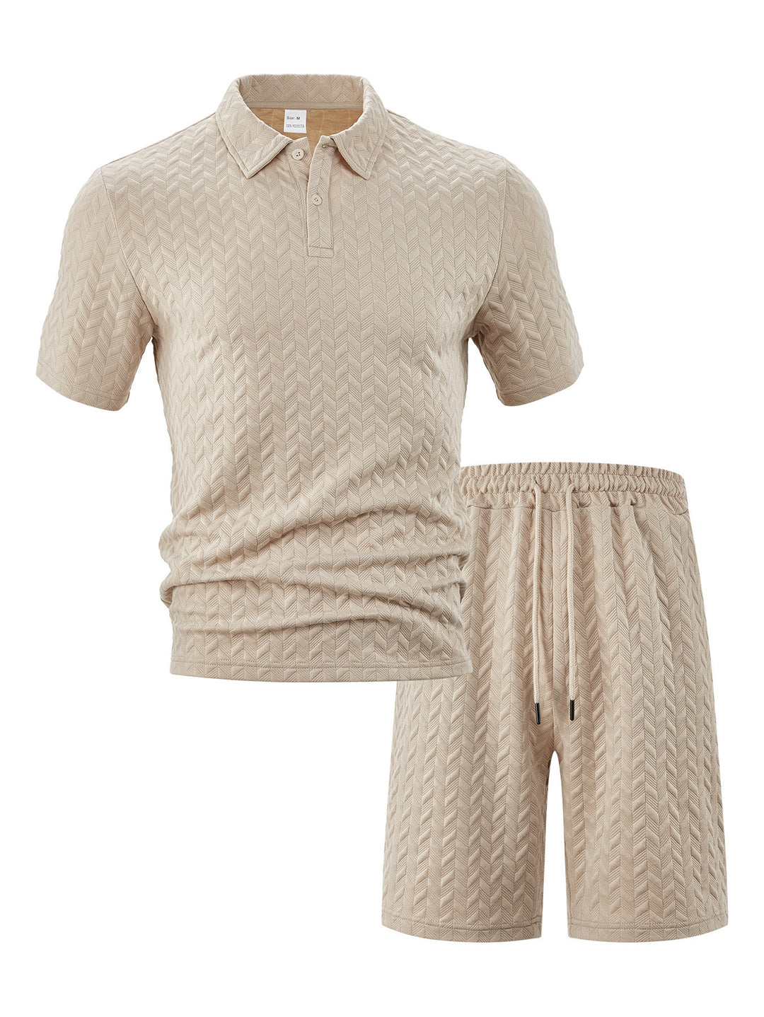 Herren elegantes Sport-Set mit strukturierter Oberfläche und bequemem Kurzarm-Polo R&B