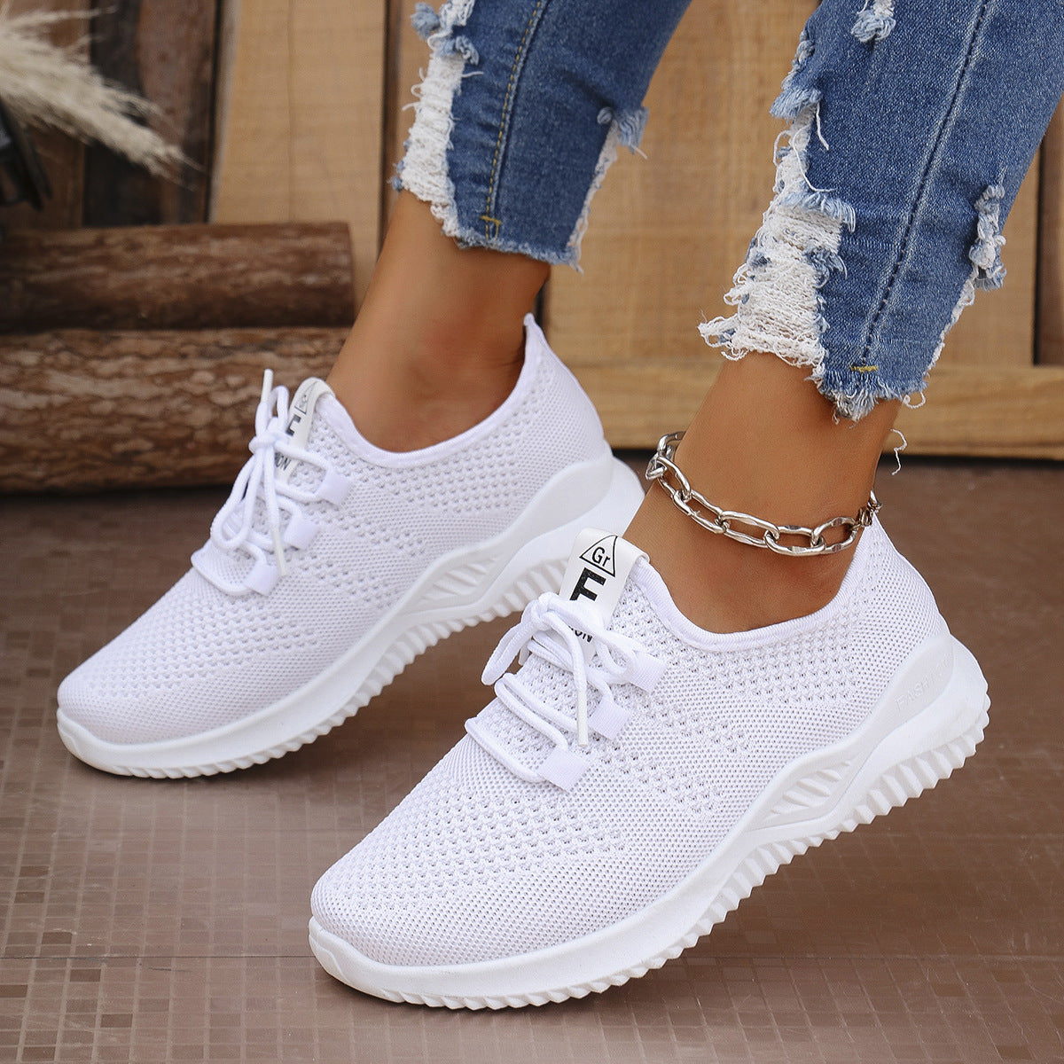 Damen atmungsaktive Sneaker in modischem Design R&B