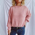 Damen Grobstrickpullover mit weitem Schnitt und strukturiertem Design R&B