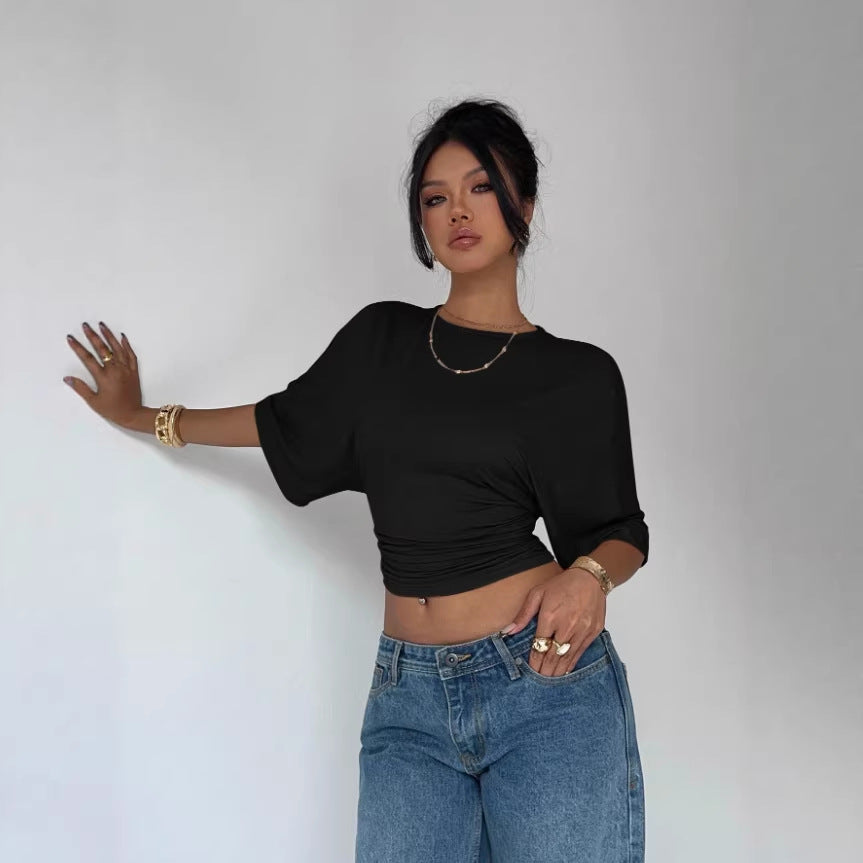 Damen Kurzärmliges Crop-Top R&B