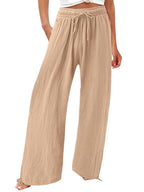 Damen lässige weit geschnittene Sommerhose mit elastischem Bund und praktischen Seitentaschen R&B