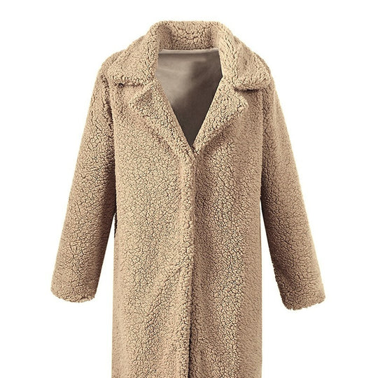 Damen Flauschiger Langmantel mit oversized Schnitt R&B