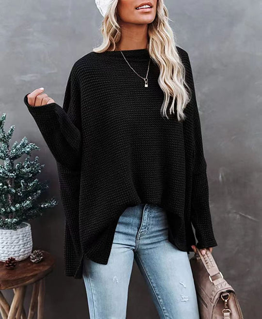 Damen lässiger Off-Shoulder Pullover im Strukturdesign R&B