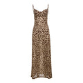 Damen Maxi Kleid mit elegantem Leopardenmuster und schmalen Trägern R&B