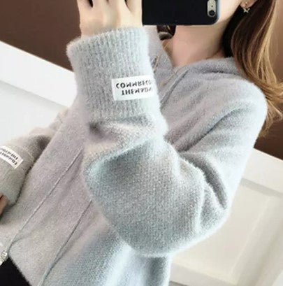 Damen Kuscheliger Hoodie mit Kordelzug und hohem Kragen R&B