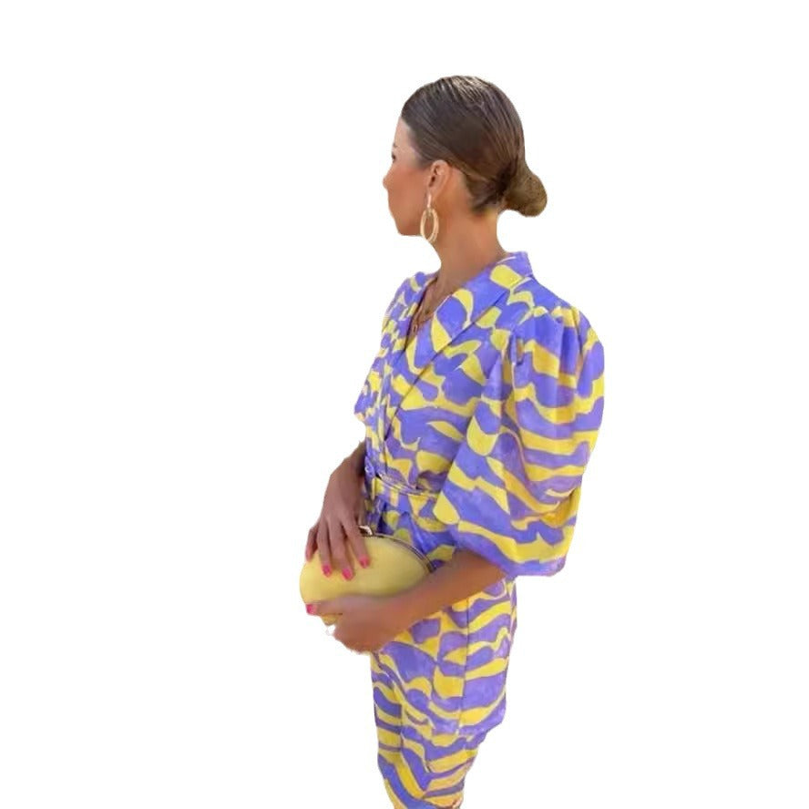 Damen Modisches Set mit exklusivem Muster und taillierter Silhouette R&B
