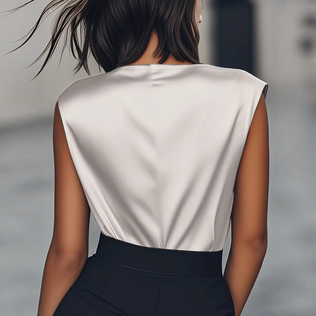 Damen Elegantes Drapiertes Oberteil aus hochwertigem Material R&B